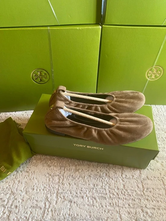 Tory Burch Suede EDDIE Ballet Flats - Picture 9 of 10